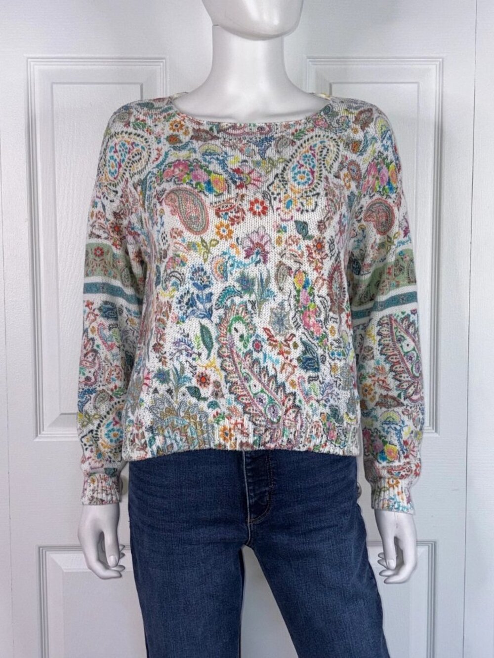 PRINCESS GOES HOLLYWOOD women's floral knit sweater size Small